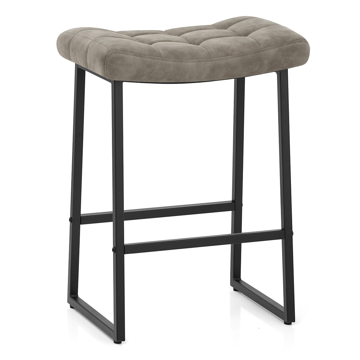 Sgabello Ecopelle Scamosciata Metallo - Jago Grigio
