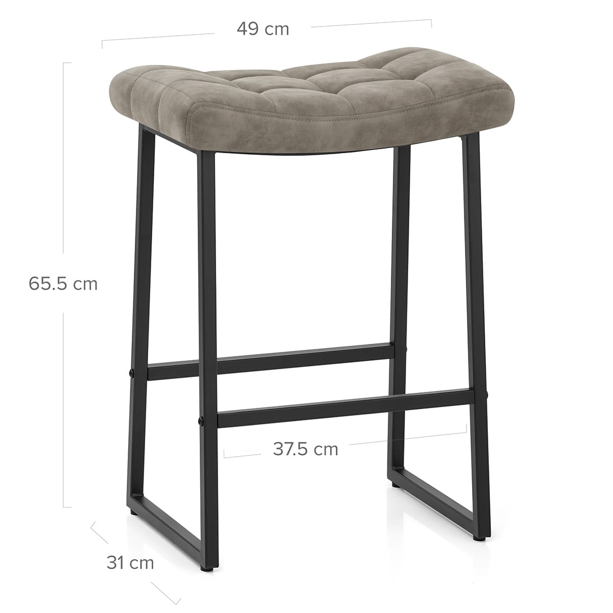 Sgabello Ecopelle Scamosciata Metallo - Jago Grigio