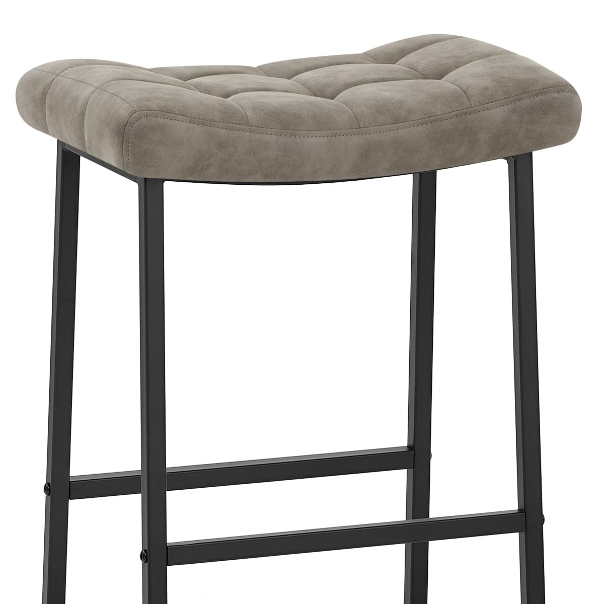 Sgabello Ecopelle Scamosciata Metallo - Jago Grigio