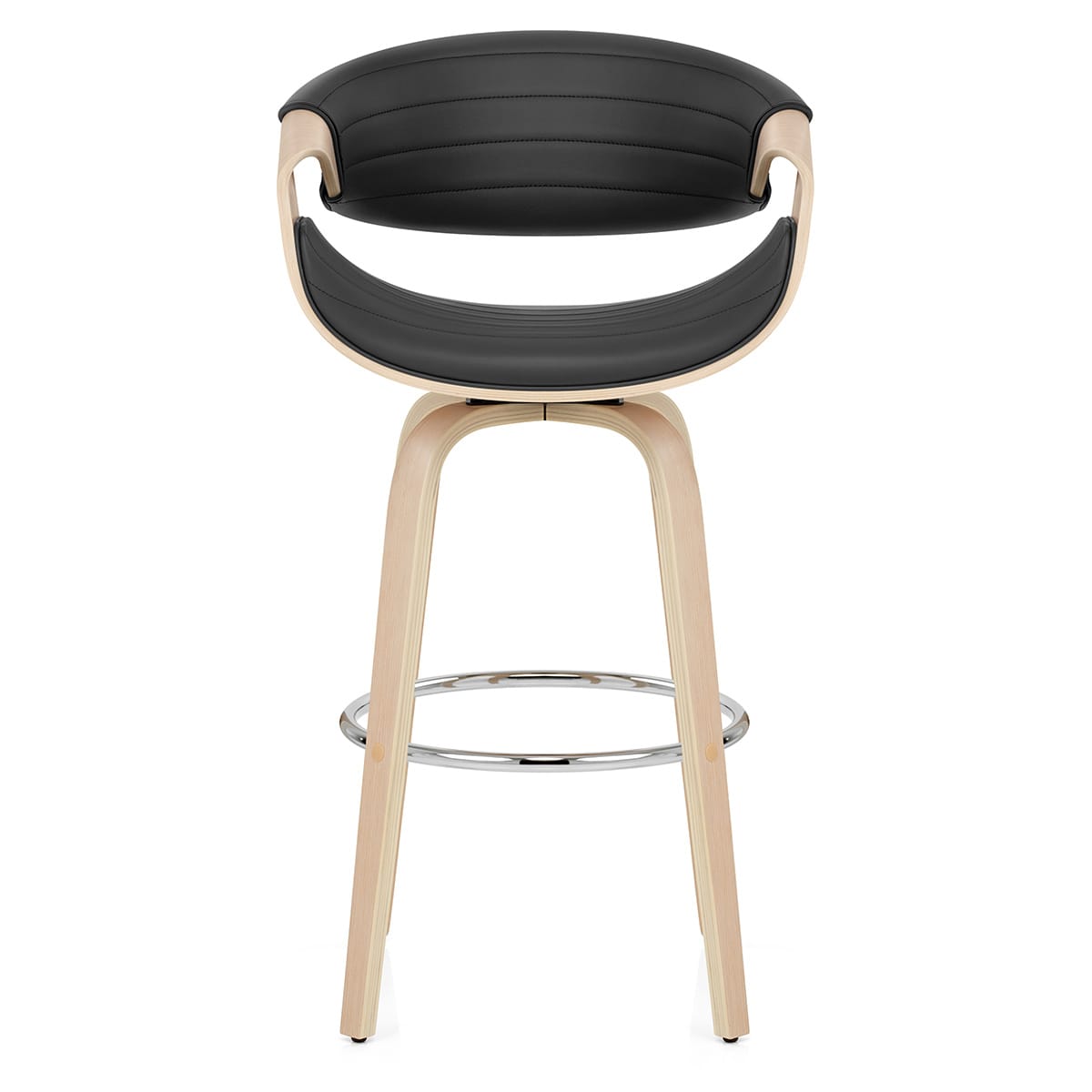 Sgabello Ecopelle Legno - Jefferson Nero