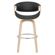 Sgabello Ecopelle Legno - Jefferson Nero