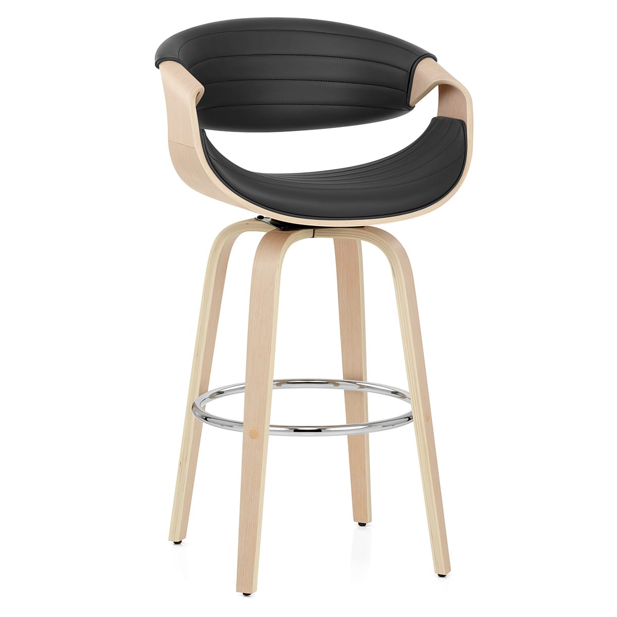 Sgabello Ecopelle Legno - Jefferson Nero