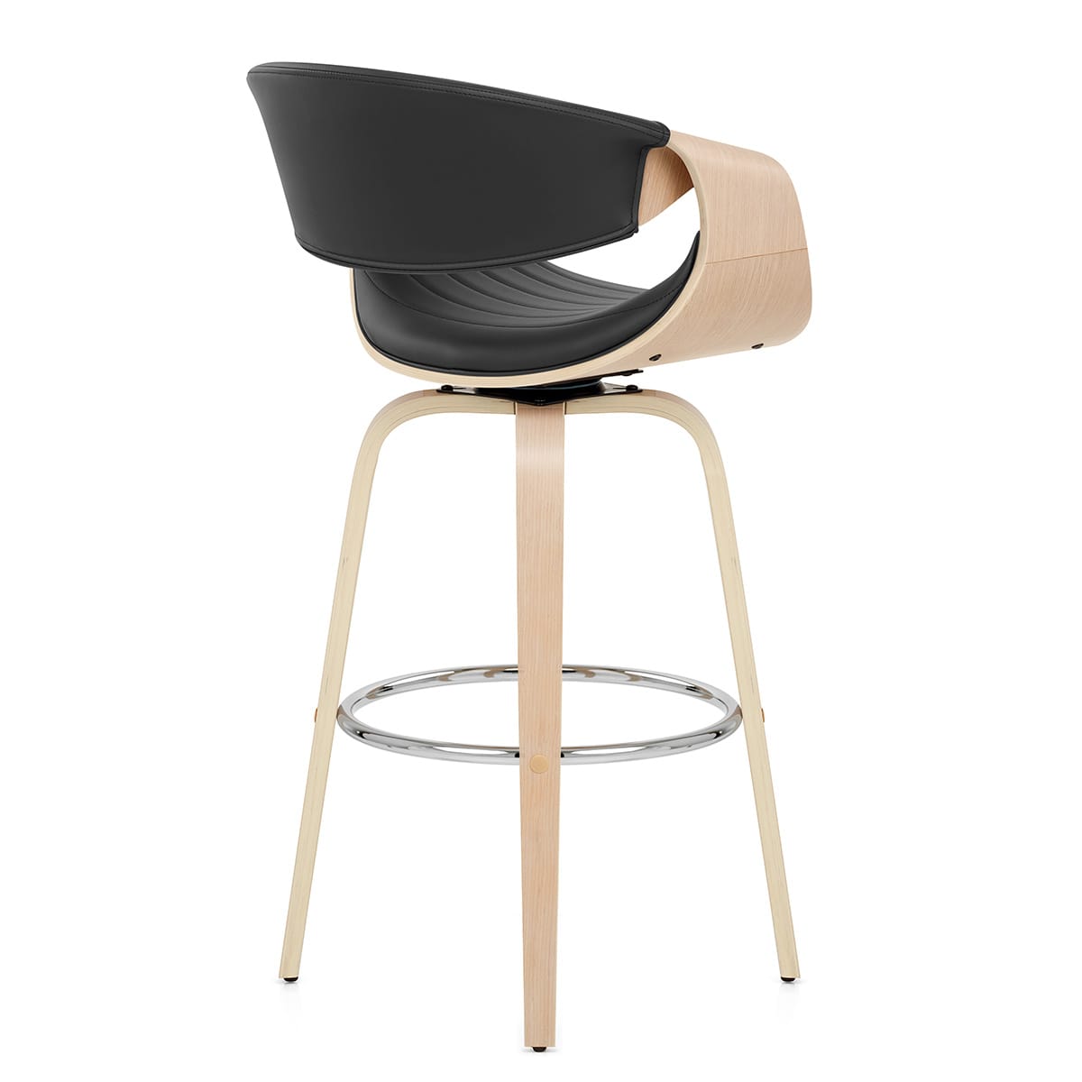 Sgabello Ecopelle Legno - Jefferson Nero