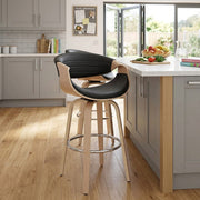 Sgabello Ecopelle Legno - Jefferson Nero