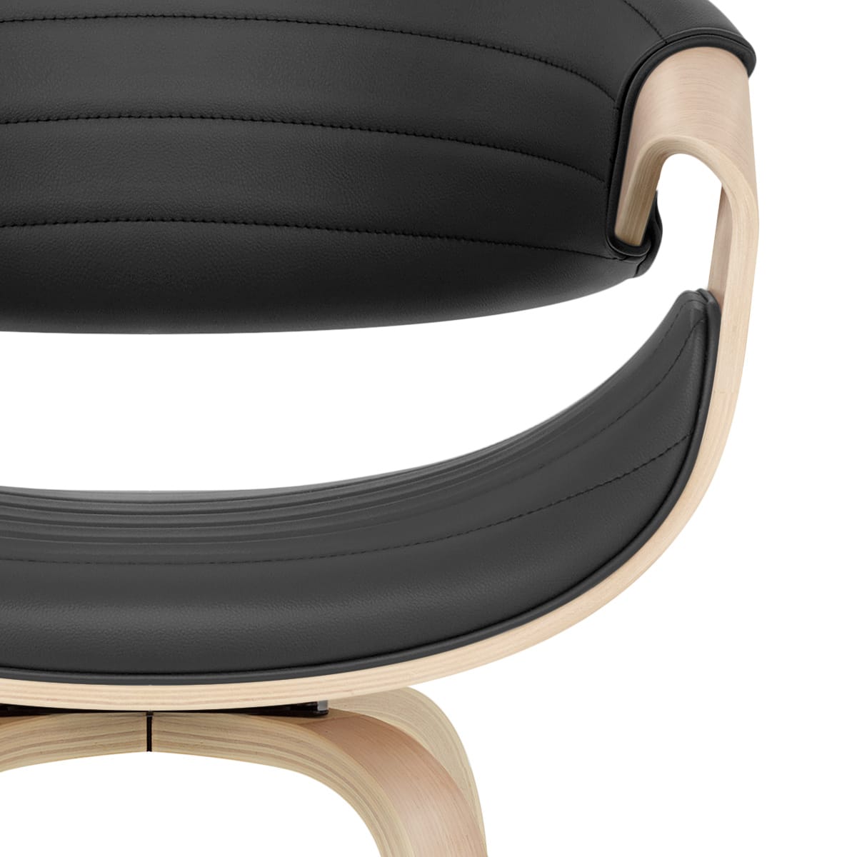 Sgabello Ecopelle Legno - Jefferson Nero