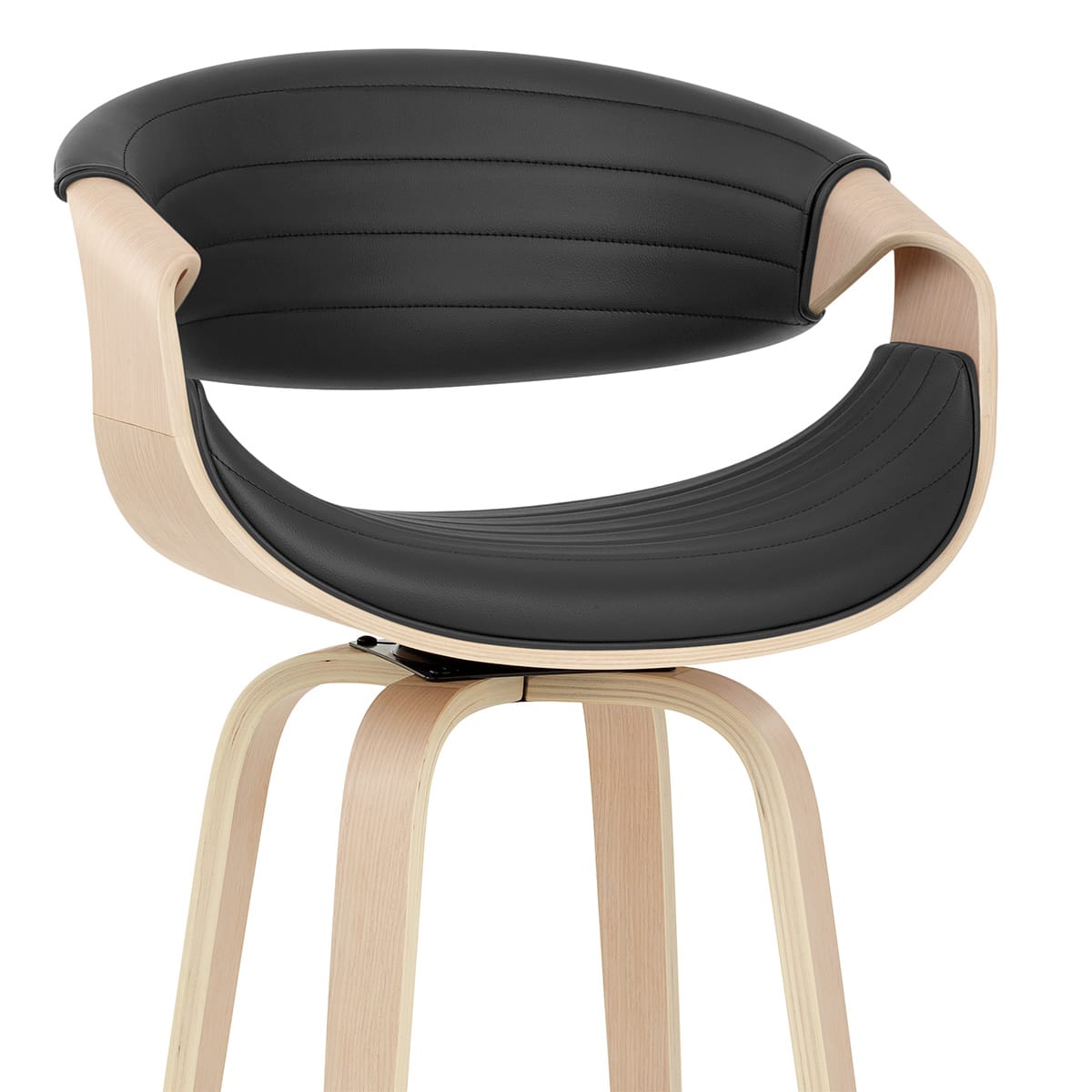 Sgabello Ecopelle Legno - Jefferson Nero