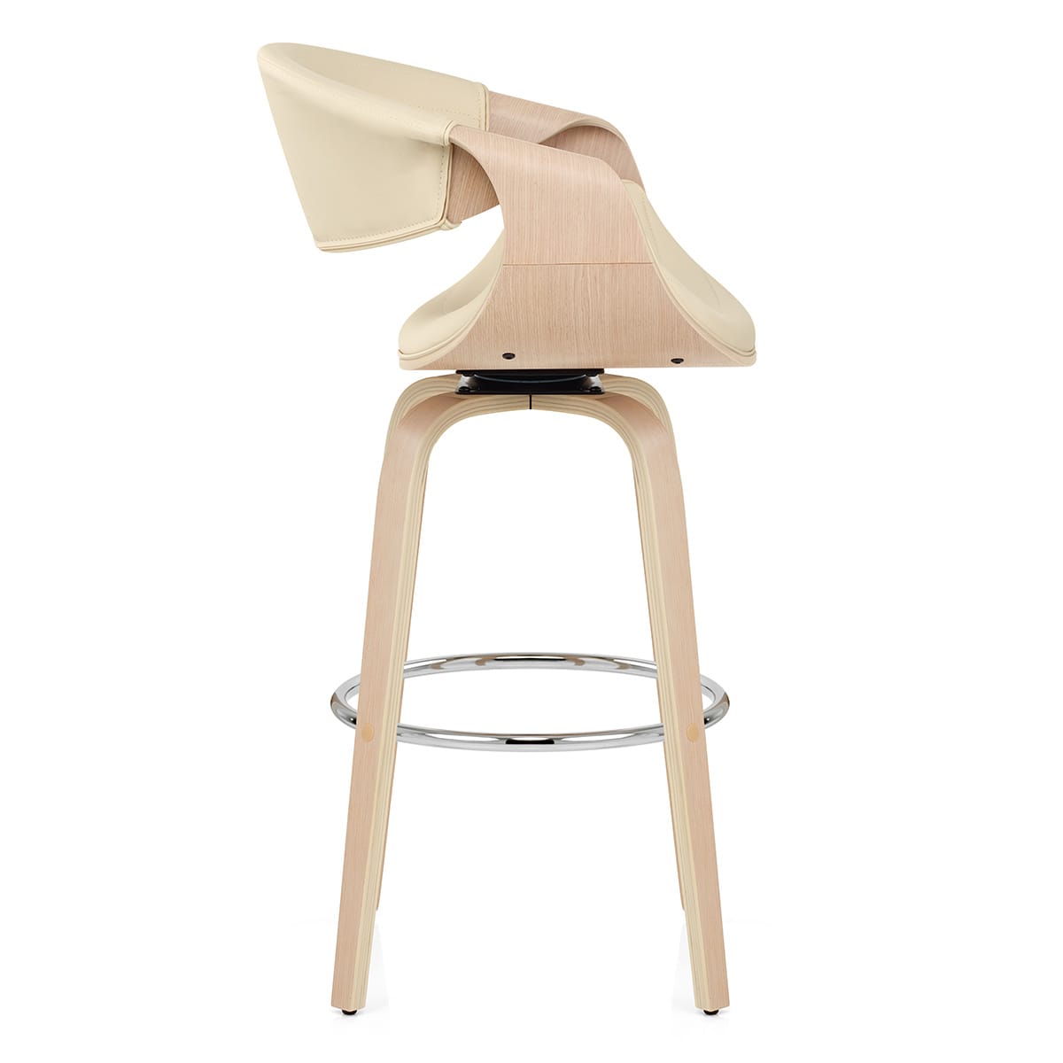 Sgabello Ecopelle Legno - Jefferson Crema