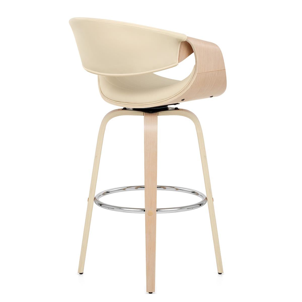 Sgabello Ecopelle Legno - Jefferson Crema