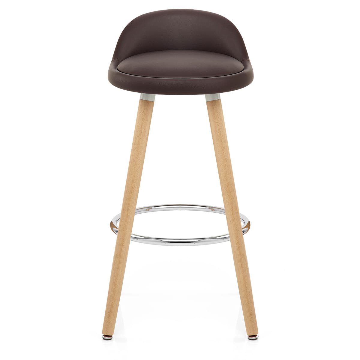 Sgabello Ecopelle Legno - Jive Marrone