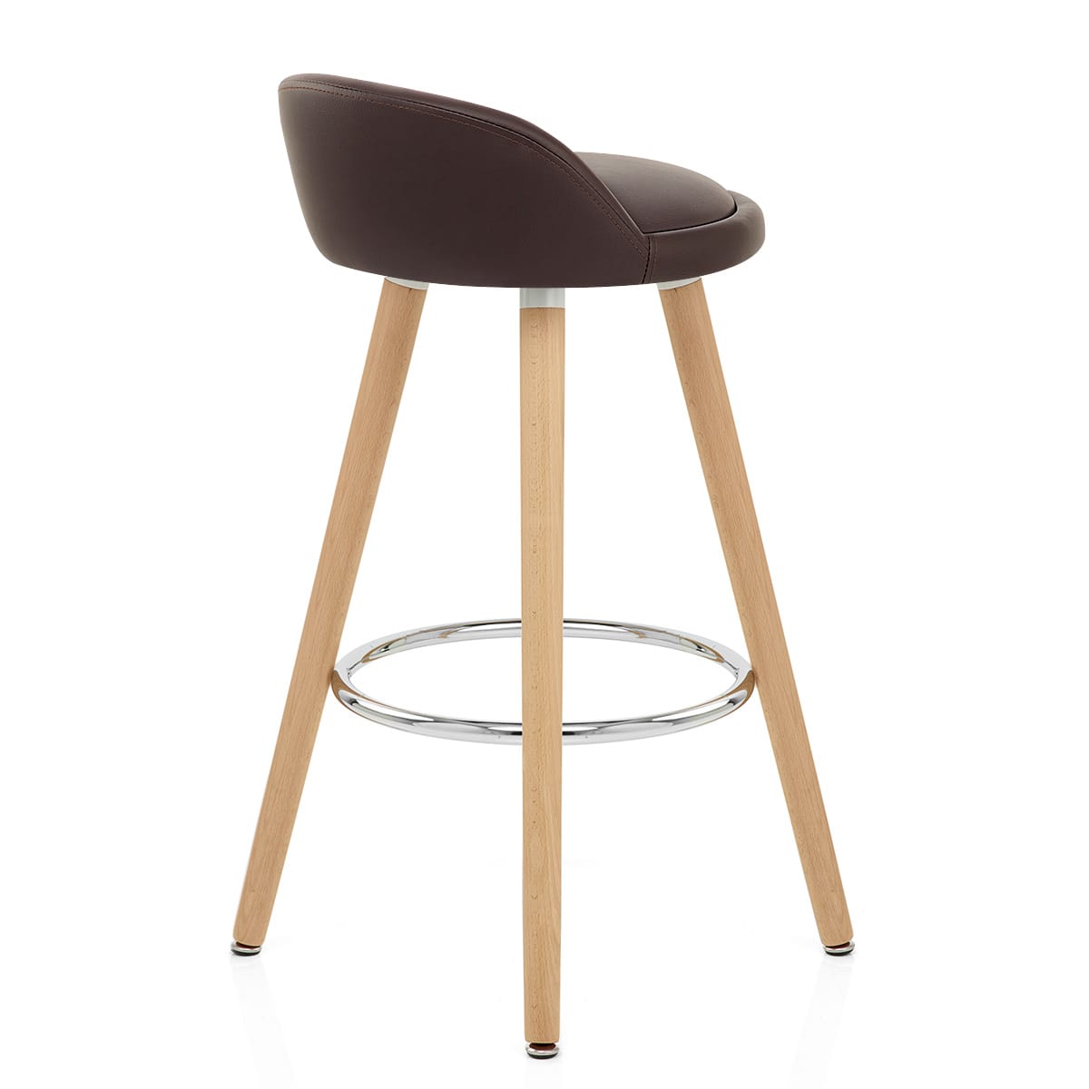 Sgabello Ecopelle Legno - Jive Marrone