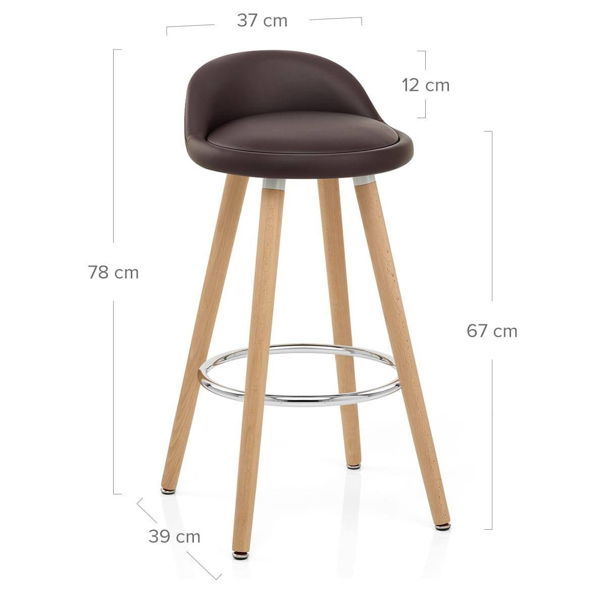 Sgabello Ecopelle Legno - Jive Marrone