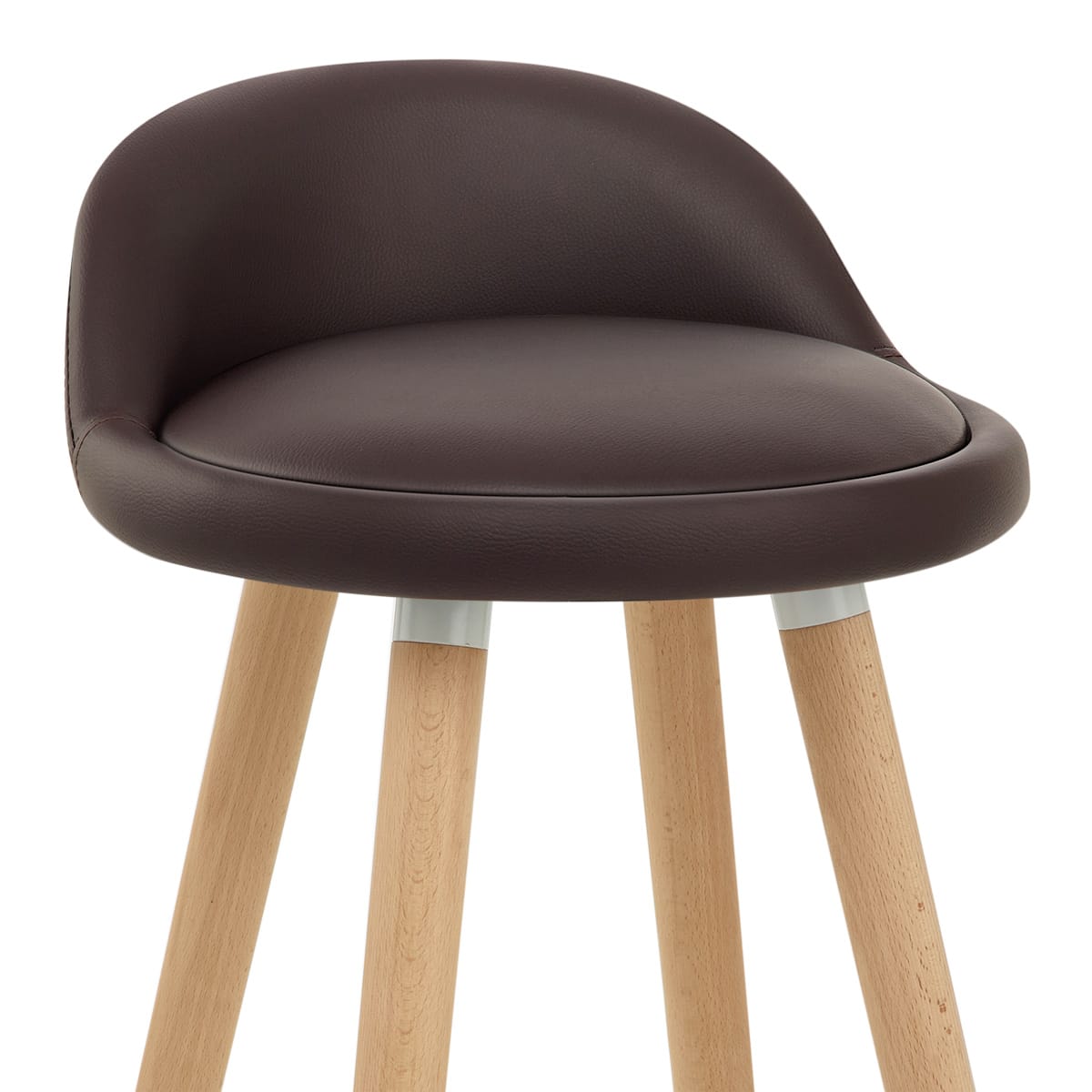 Sgabello Ecopelle Legno - Jive Marrone