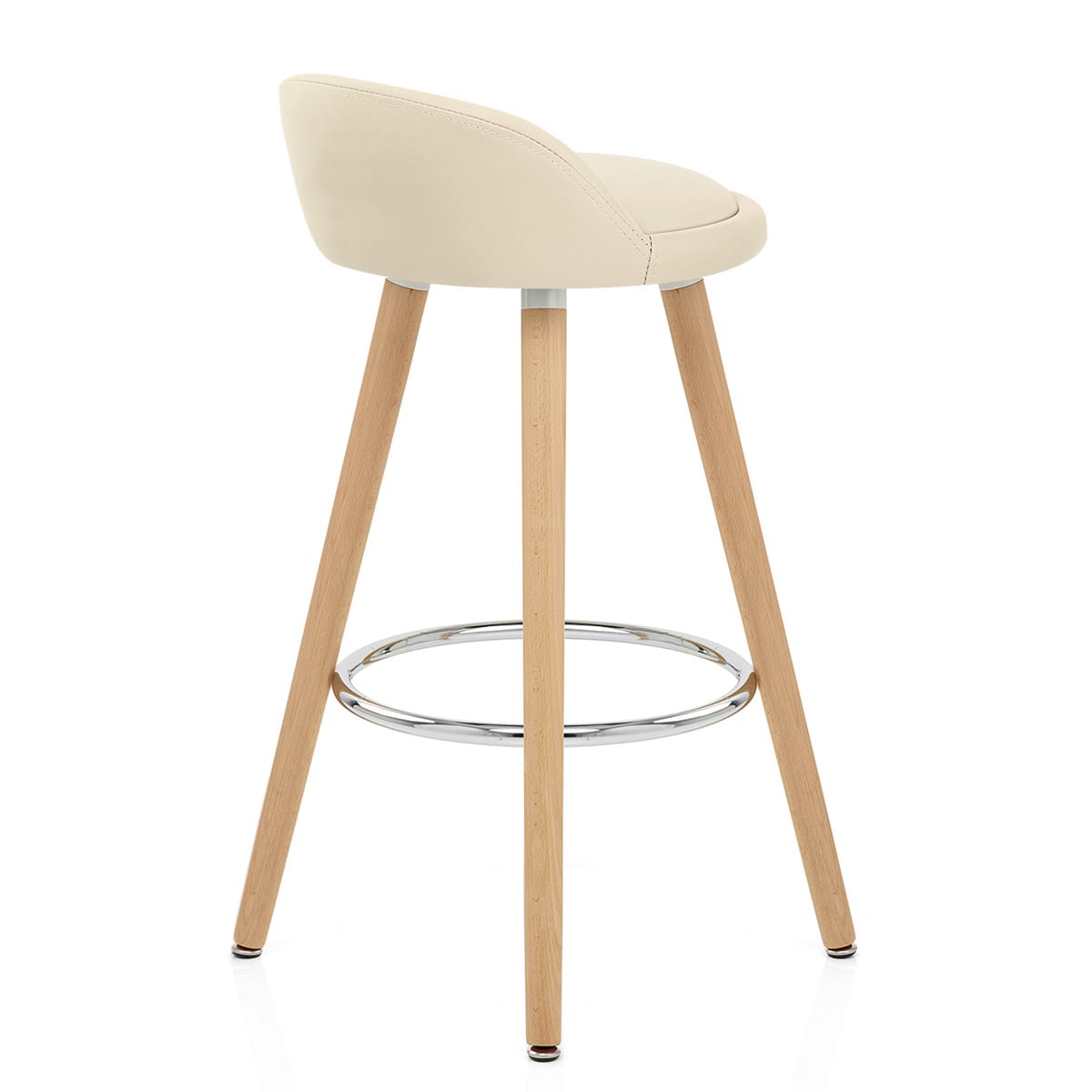Sgabello Ecopelle Legno - Jive Crema