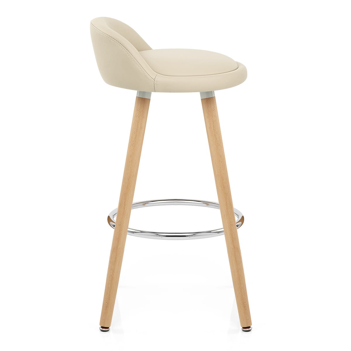 Sgabello Ecopelle Legno - Jive Crema