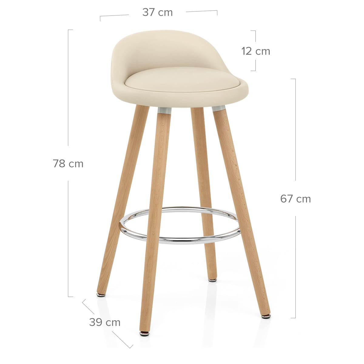 Sgabello Ecopelle Legno - Jive Crema