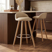 Sgabello Ecopelle Legno - Jive Crema