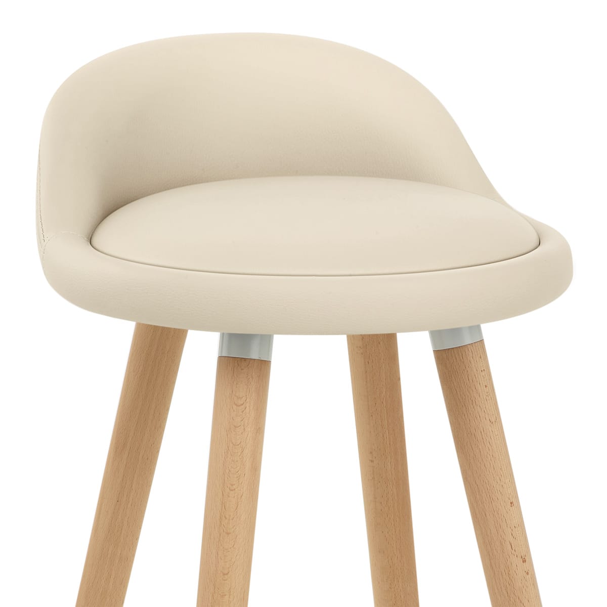 Sgabello Ecopelle Legno - Jive Crema