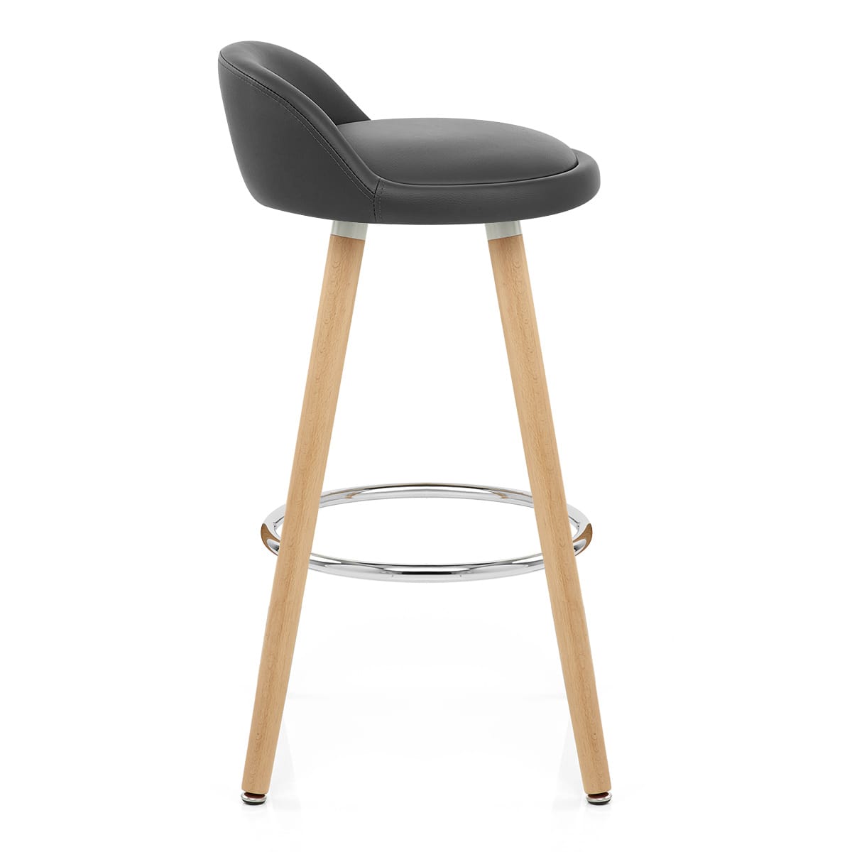 Sgabello Ecopelle Legno - Jive Grigio