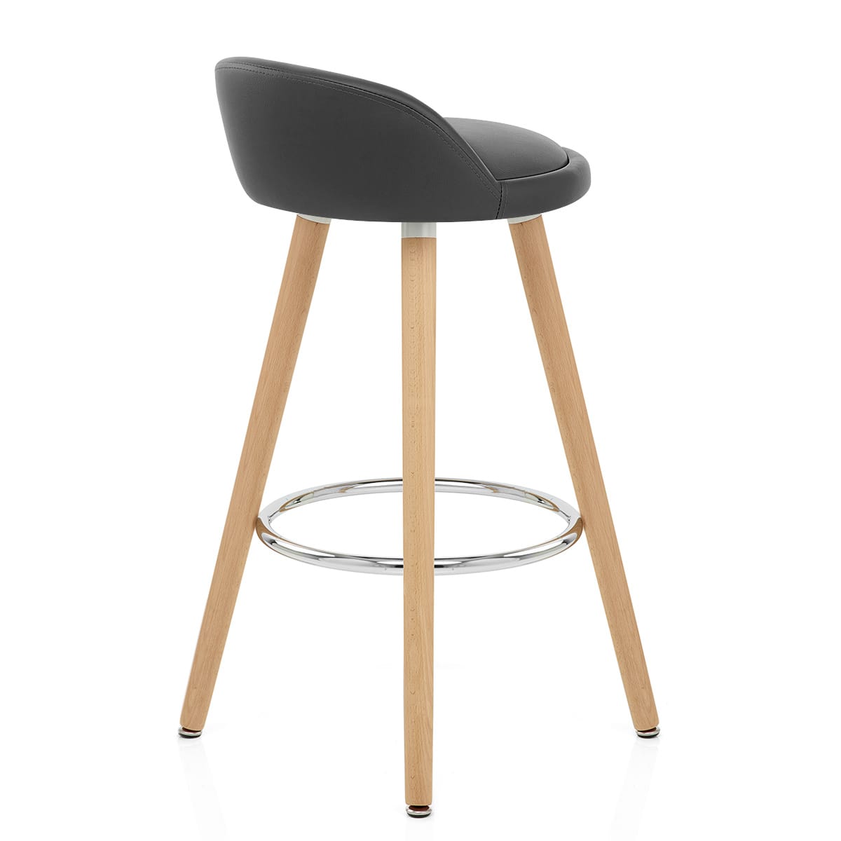 Sgabello Ecopelle Legno - Jive Grigio