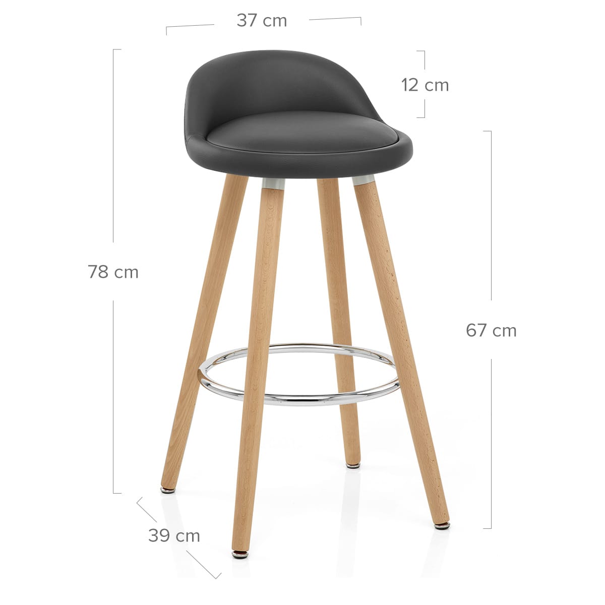 Sgabello Ecopelle Legno - Jive Grigio