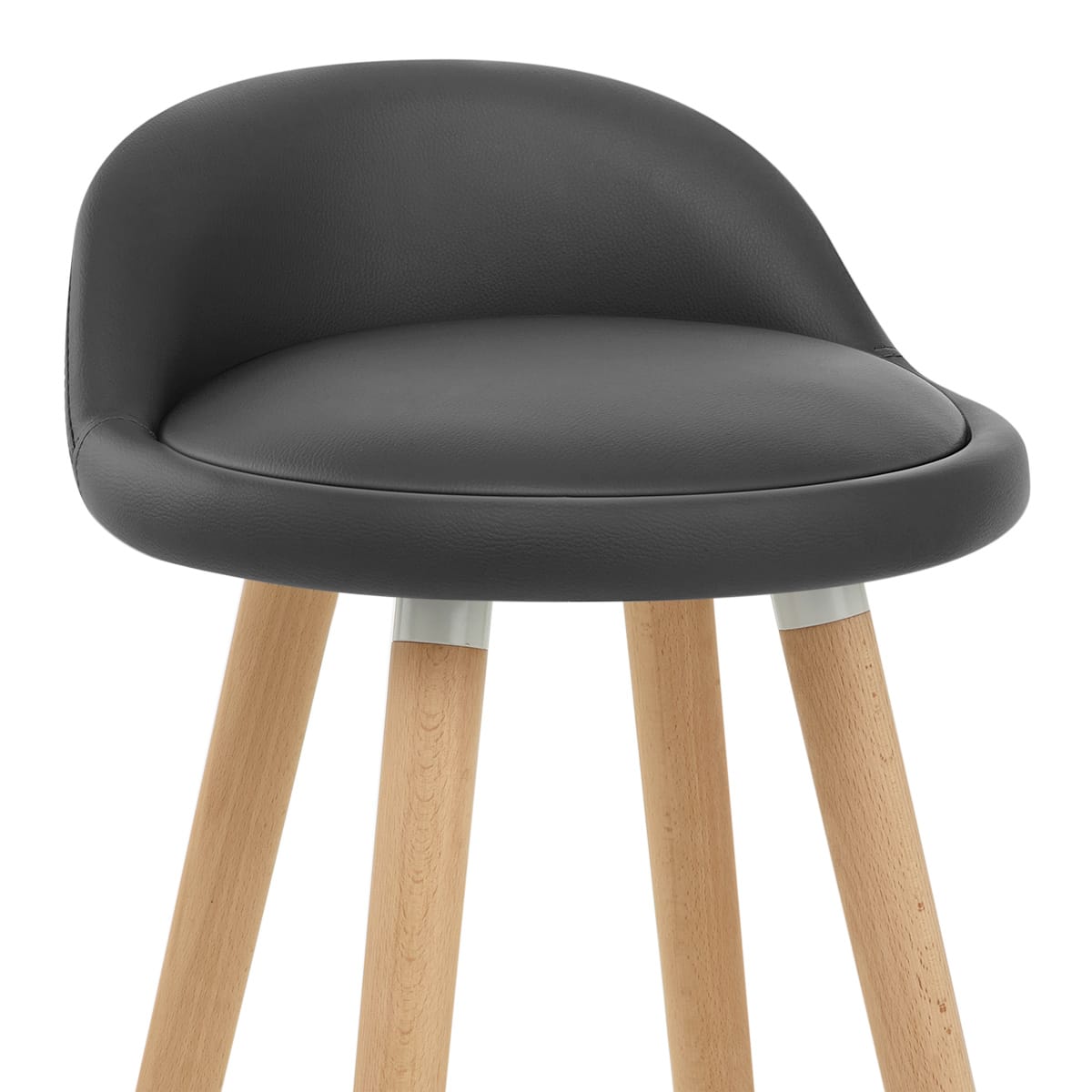 Sgabello Ecopelle Legno - Jive Grigio