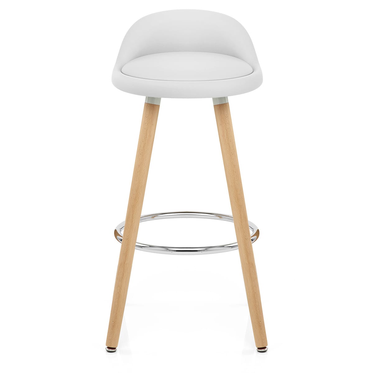 Sgabello Ecopelle Legno - Jive Bianco