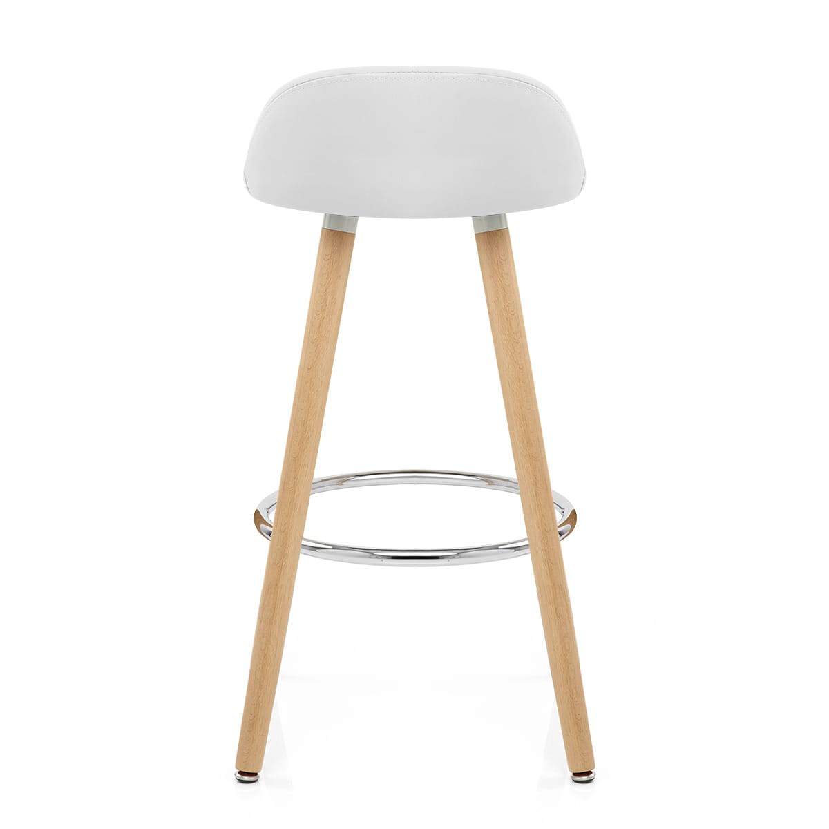 Sgabello Ecopelle Legno - Jive Bianco