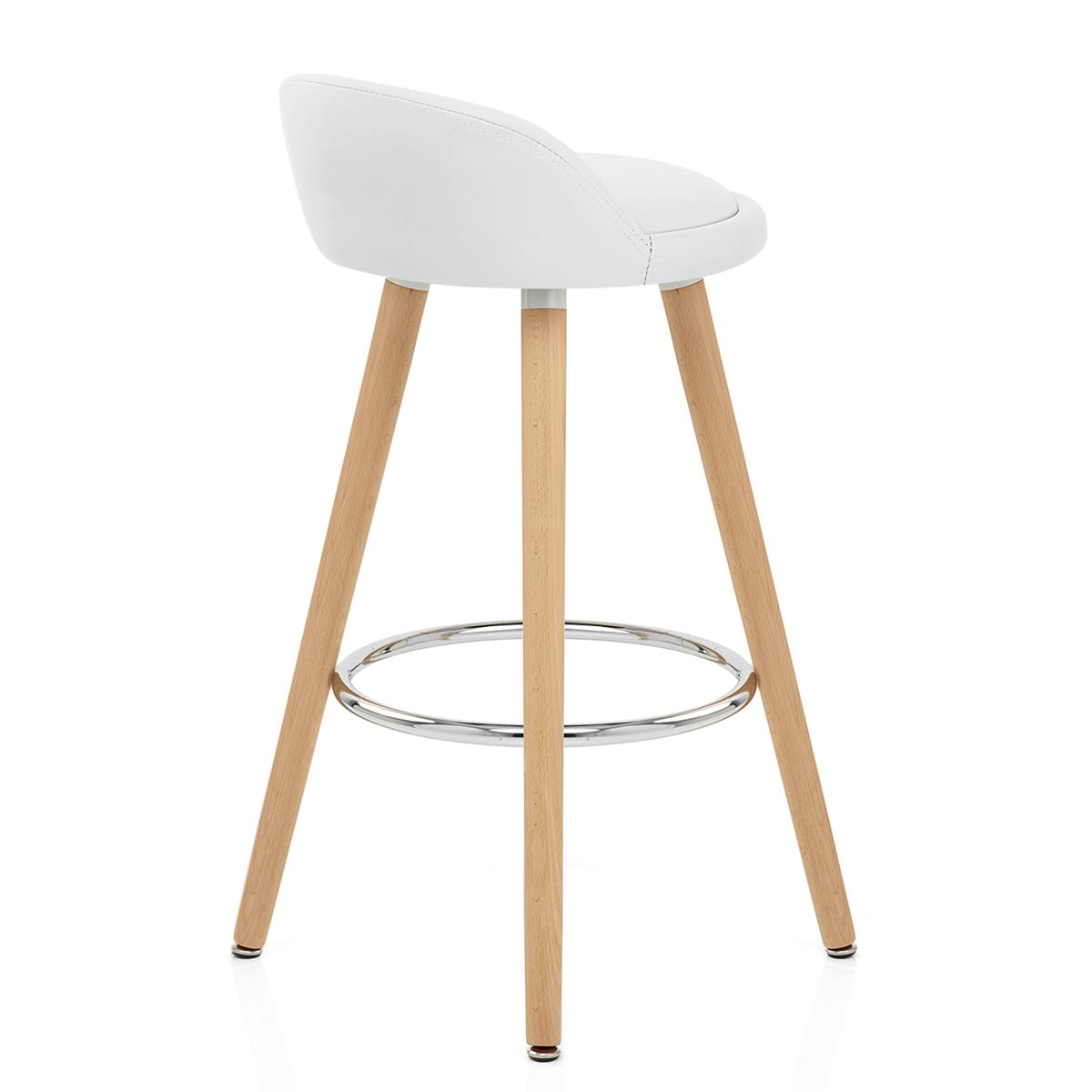 Sgabello Ecopelle Legno - Jive Bianco