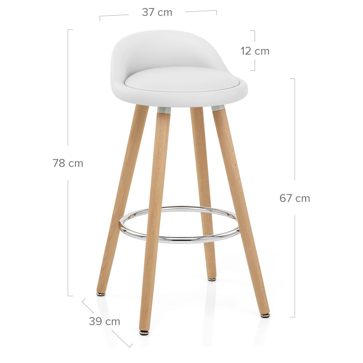 Sgabello Ecopelle Legno - Jive Bianco