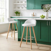 Sgabello Ecopelle Legno - Jive Bianco