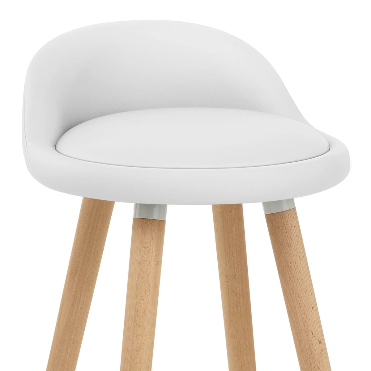 Sgabello Ecopelle Legno - Jive Bianco