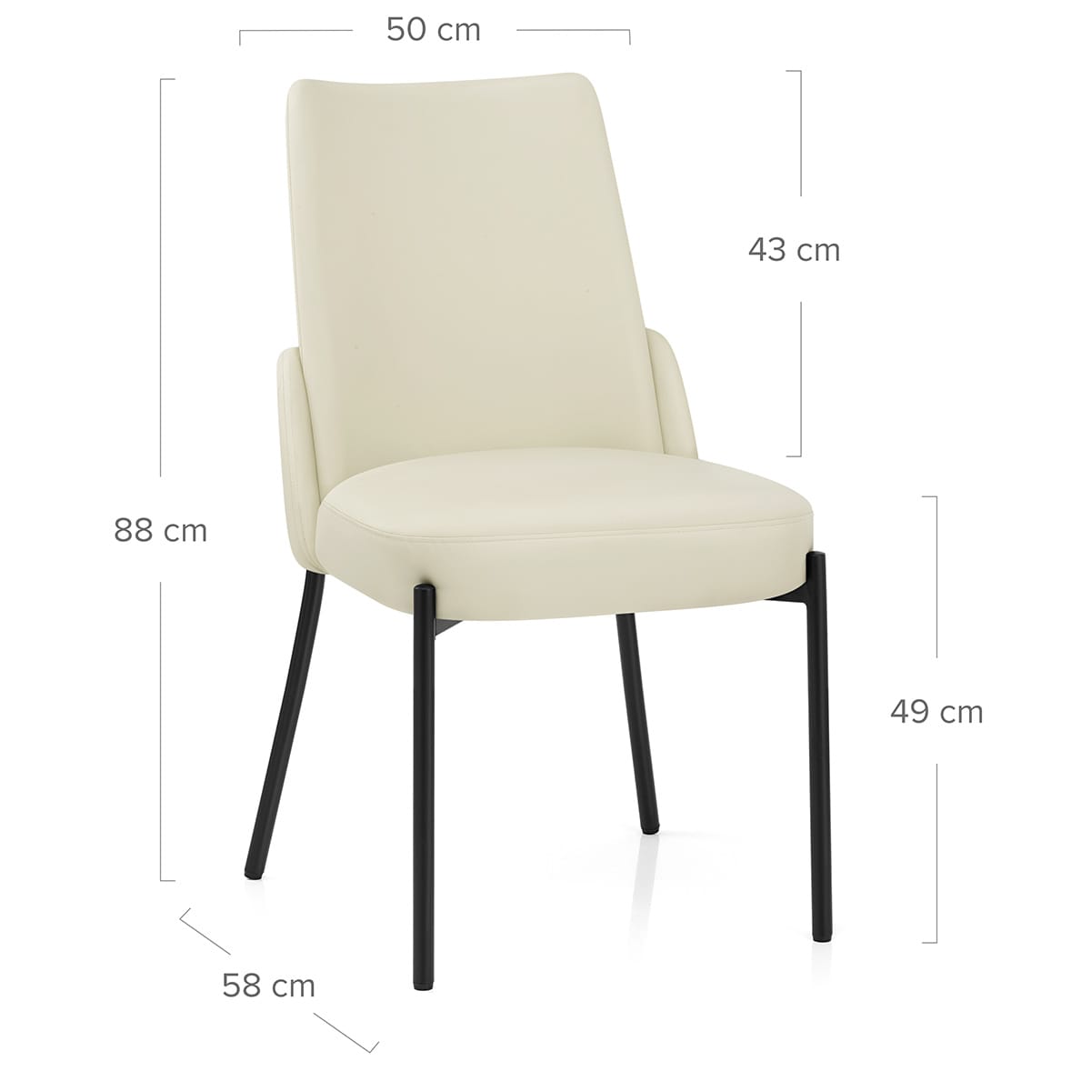 Sedia Ecopelle Metallo - Juno Crema