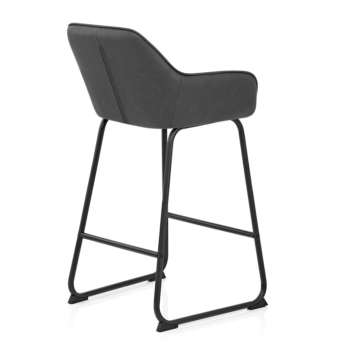 Sgabello Ecopelle Metallo - Kanto Grigio scuro
