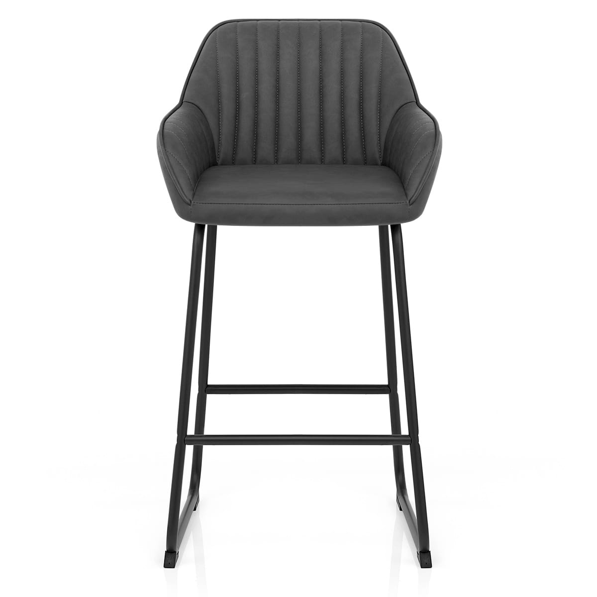 Sgabello Ecopelle Metallo - Kanto Grigio scuro