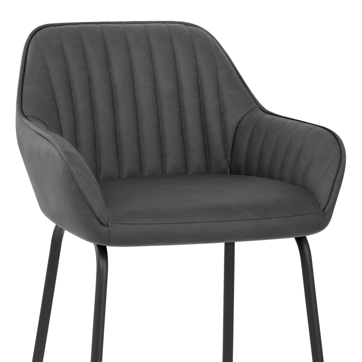 Sgabello Ecopelle Metallo - Kanto Grigio scuro