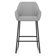 Sgabello Ecopelle Metallo - Kanto Grigio
