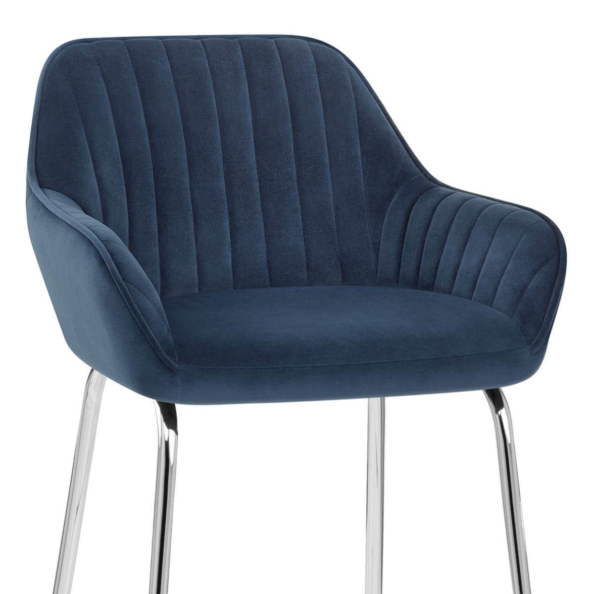 Sgabello Velluto Cromato - Kanto Blu