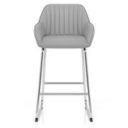 Sgabello Ecopelle Cromato - Kanto Grigio