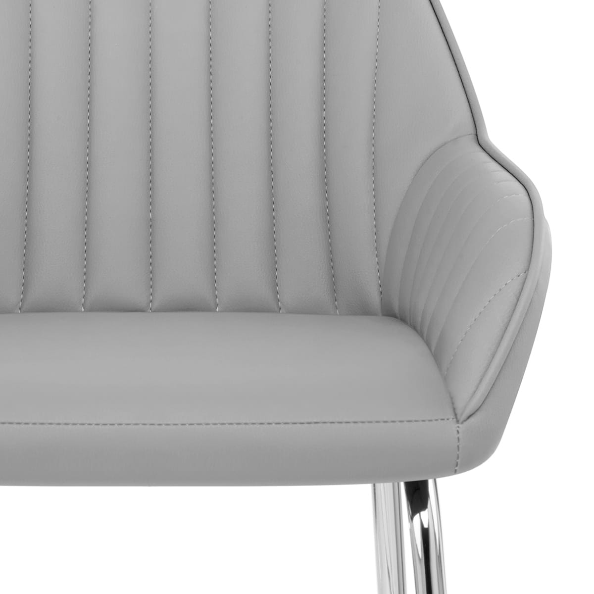 Sgabello Ecopelle Cromato - Kanto Grigio