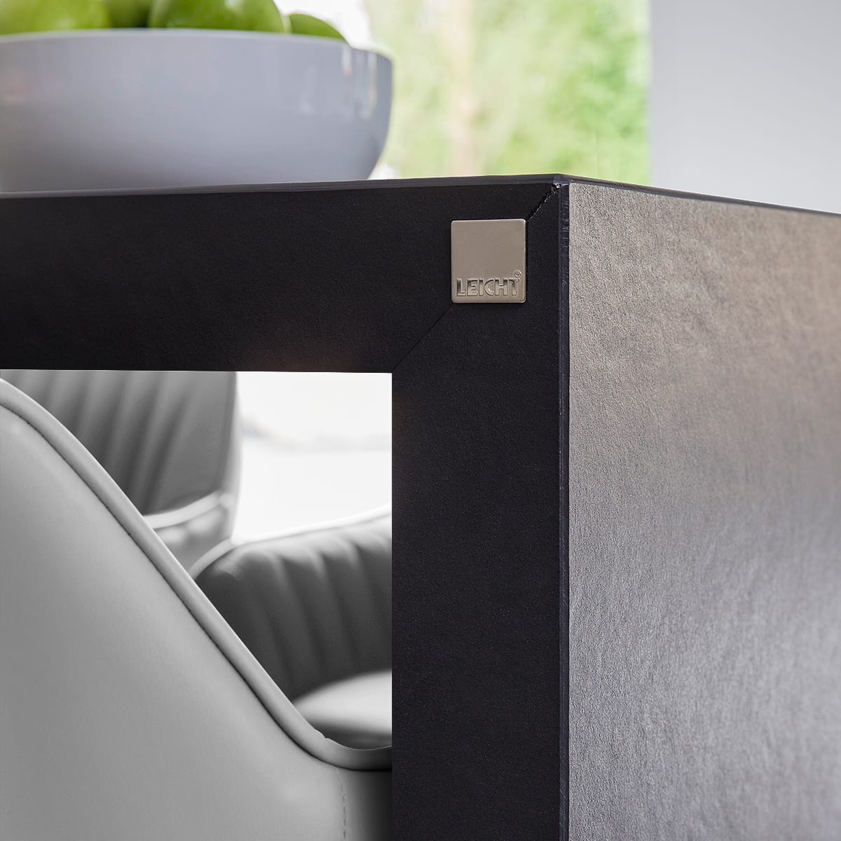 Sgabello Ecopelle Cromato - Kanto Grigio