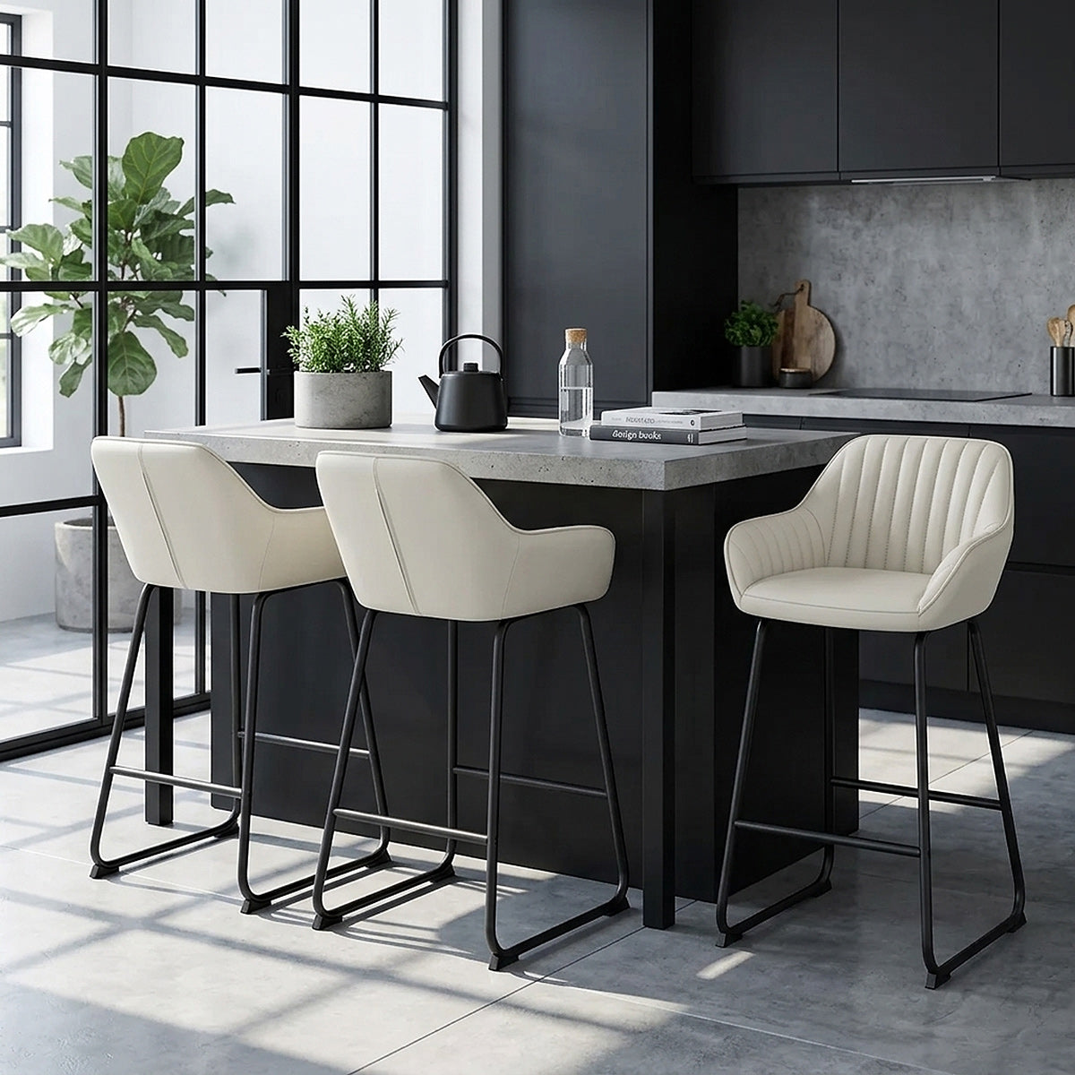 Sgabello Pelle - Kanto Crema