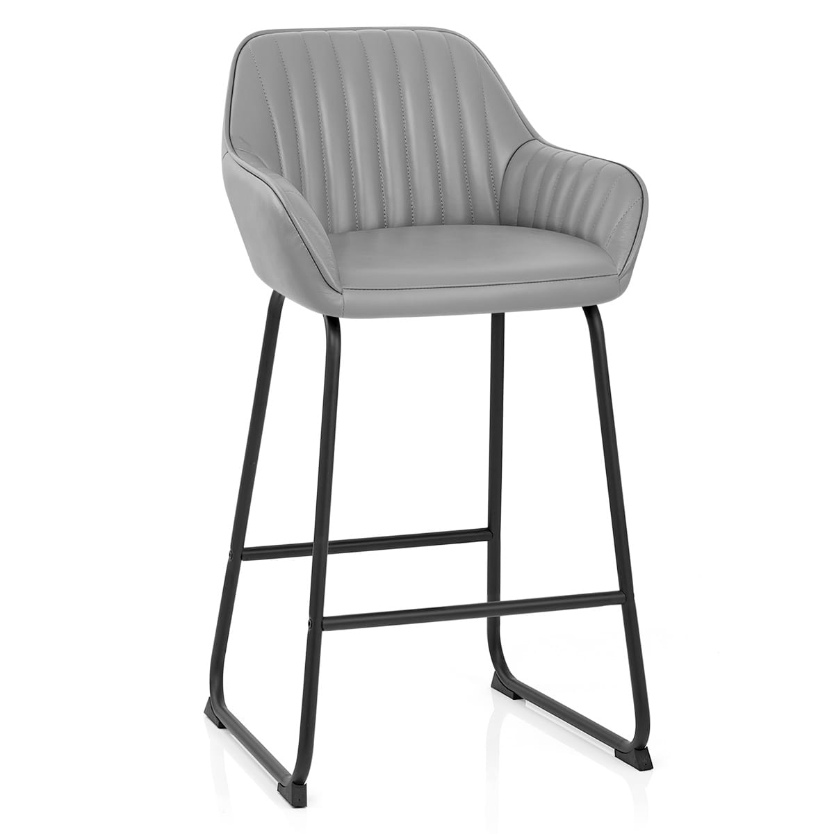 Sgabello Pelle - Kanto Grigio