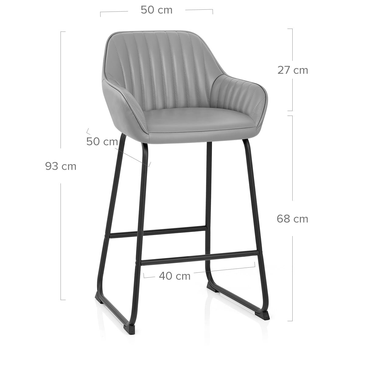 Sgabello Pelle - Kanto Grigio
