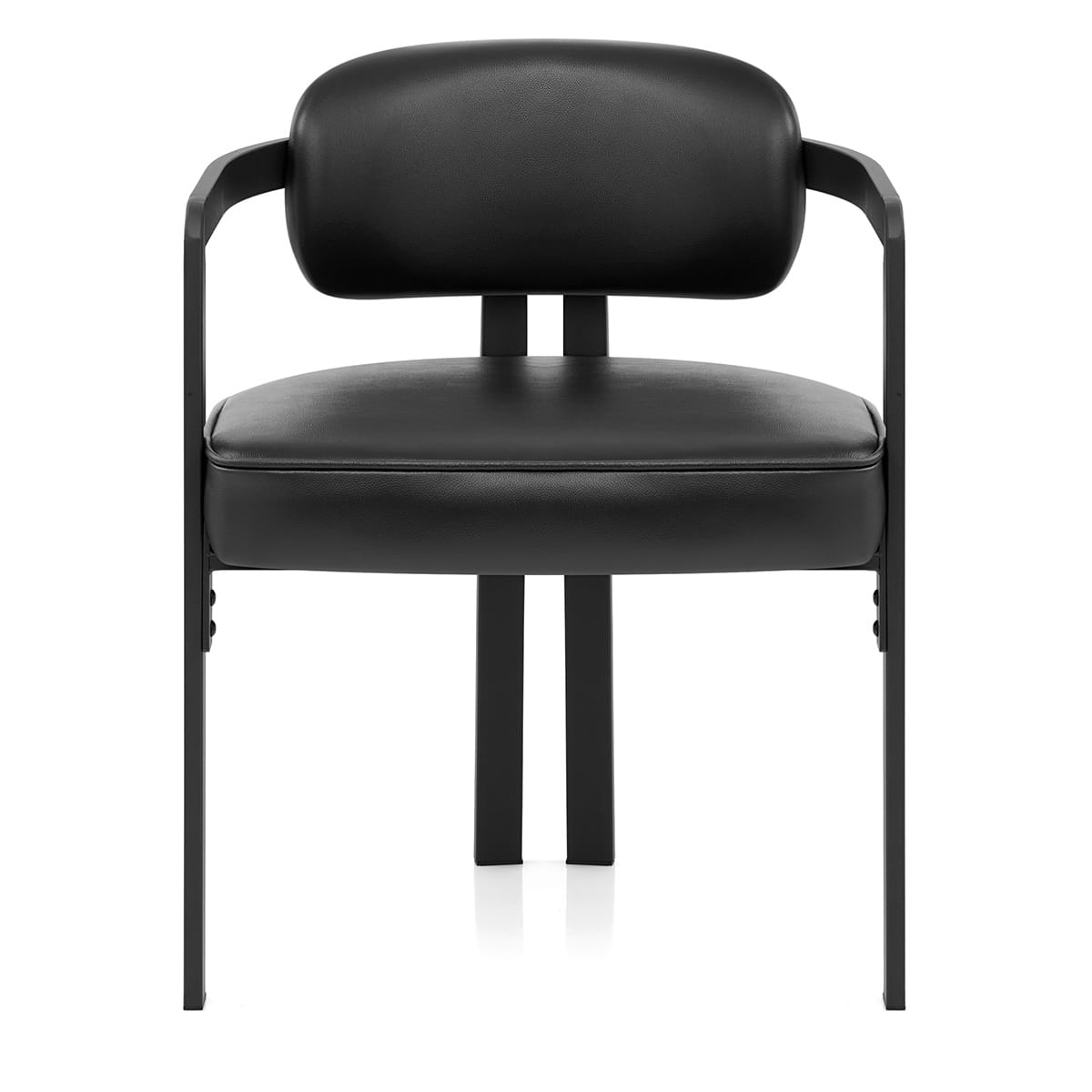 Sedia Vera Pelle Metallo - Kara Nero