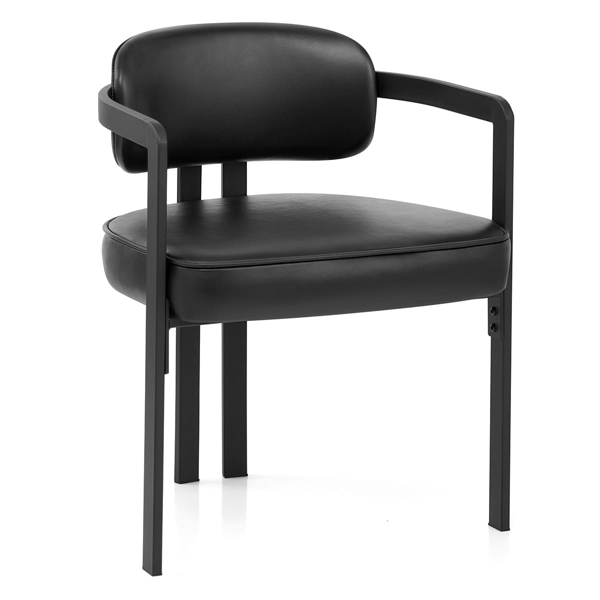 Sedia Vera Pelle Metallo - Kara Nero
