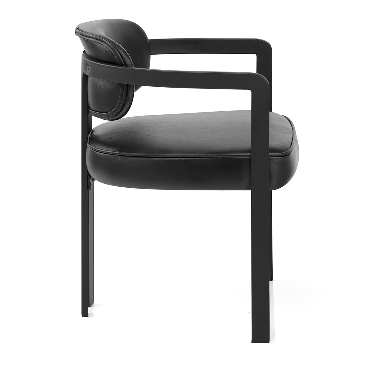 Sedia Vera Pelle Metallo - Kara Nero