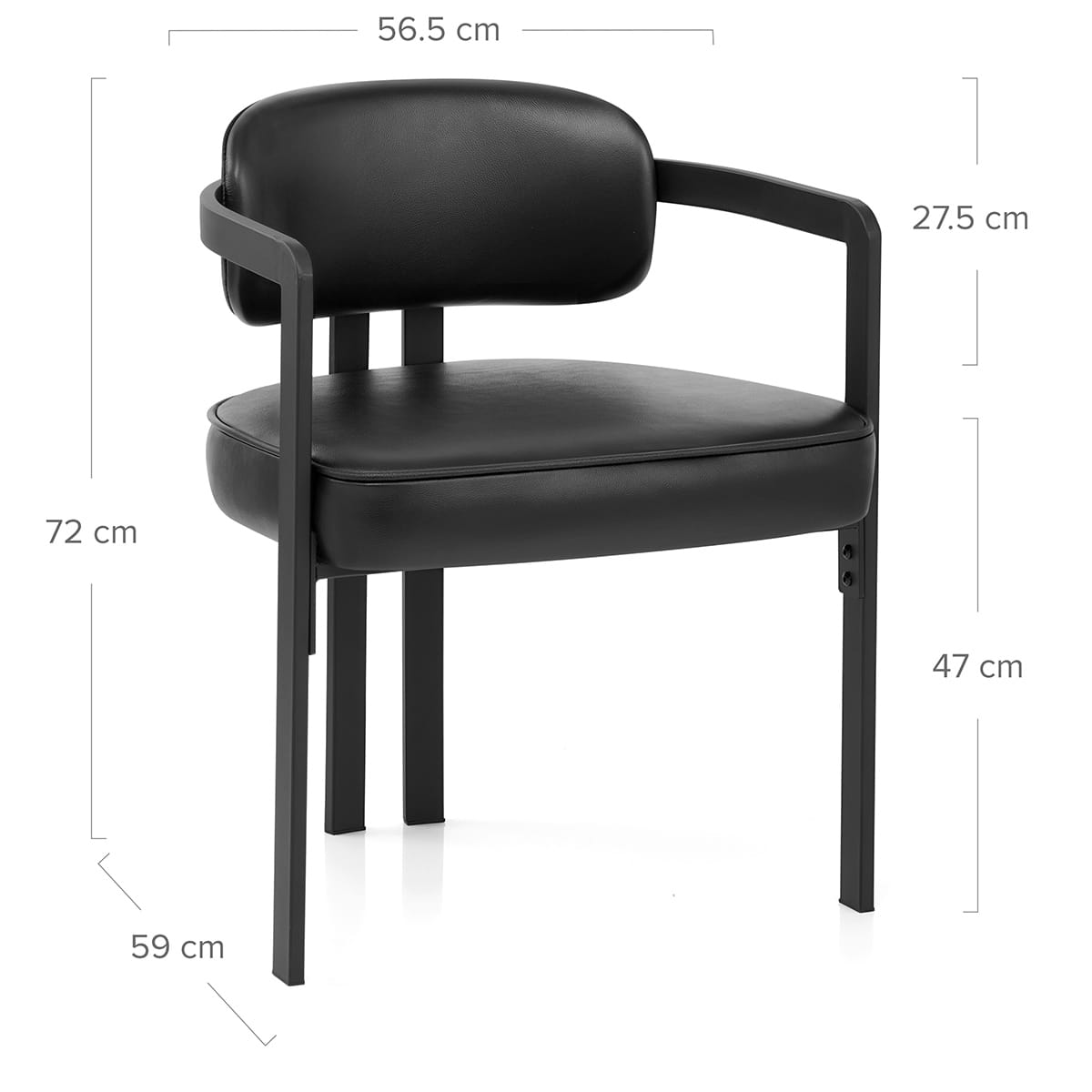 Sedia Vera Pelle Metallo - Kara Nero