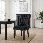 Sedia Velluto Legno - Kensington Nero
