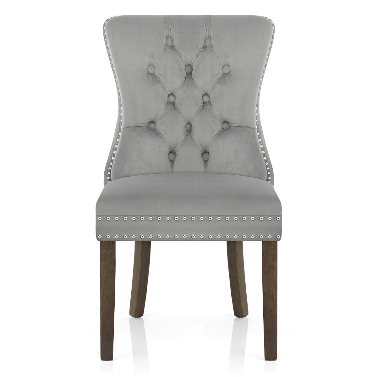 Sedia Velluto Legno - Kensington Grigio