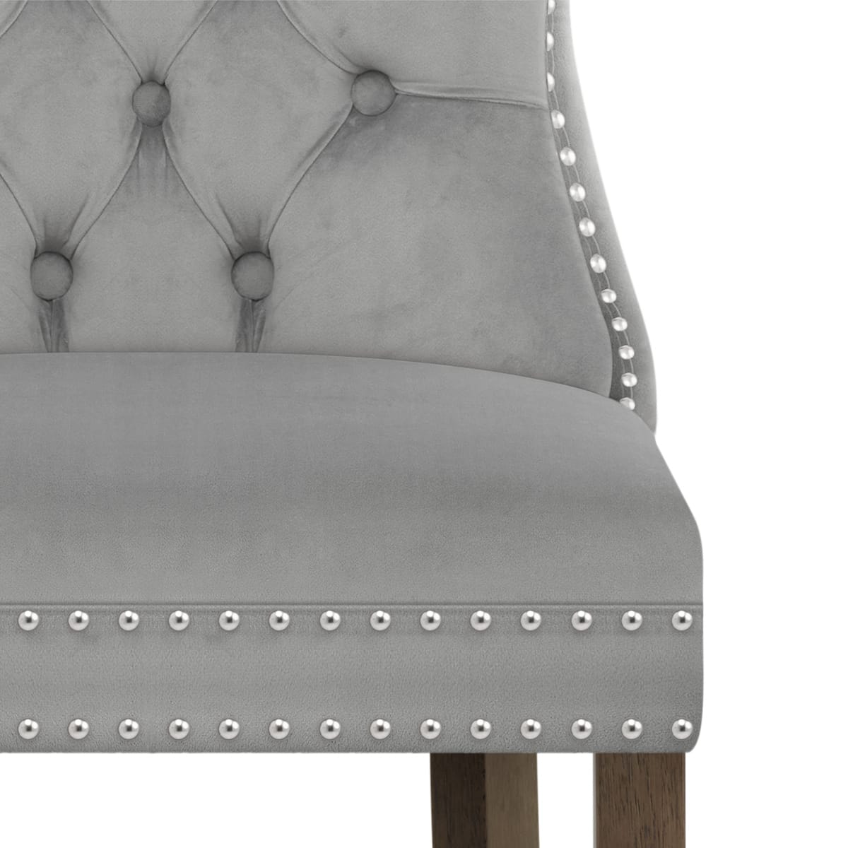 Sedia Velluto Legno - Kensington Grigio